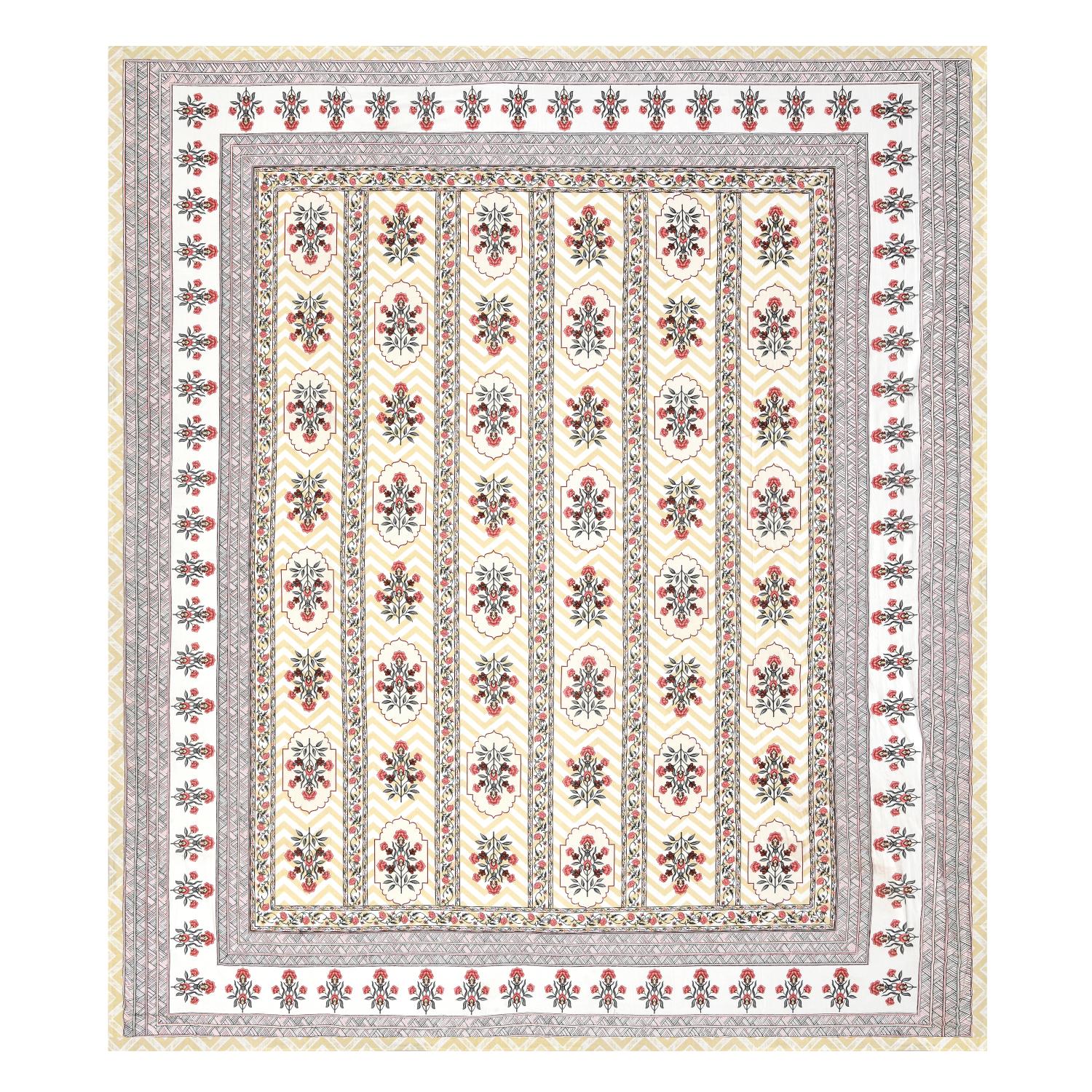 PHULKARI 90*108 Inch Premium Quality DOUBLE Bedsheet with 2 Pillow Covers (17*27 Inch)