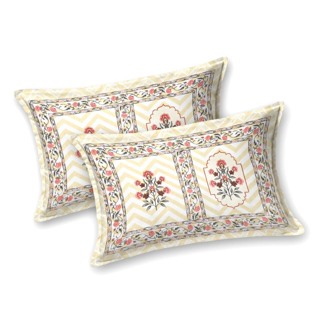 PHULKARI 90*108 Inch Premium Quality DOUBLE Bedsheet with 2 Pillow Covers (17*27 Inch)
