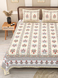 PHULKARI 90*108 Inch Premium Quality DOUBLE Bedsheet with 2 Pillow Covers (17*27 Inch)
