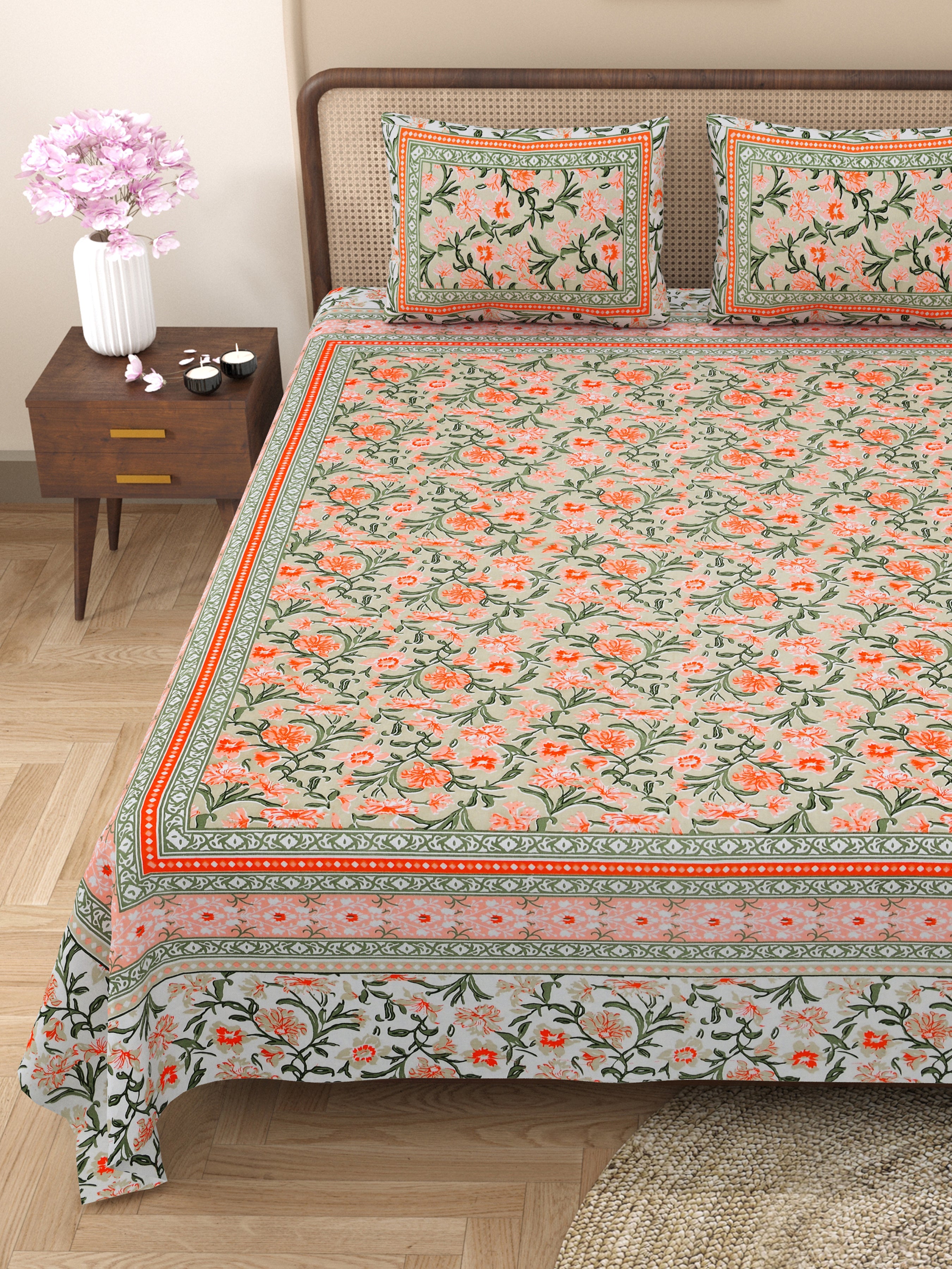 Elegance 90*108 Inch Premium Quality King Size Bedsheet with 2 Pillow Covers (17*27 Inch)