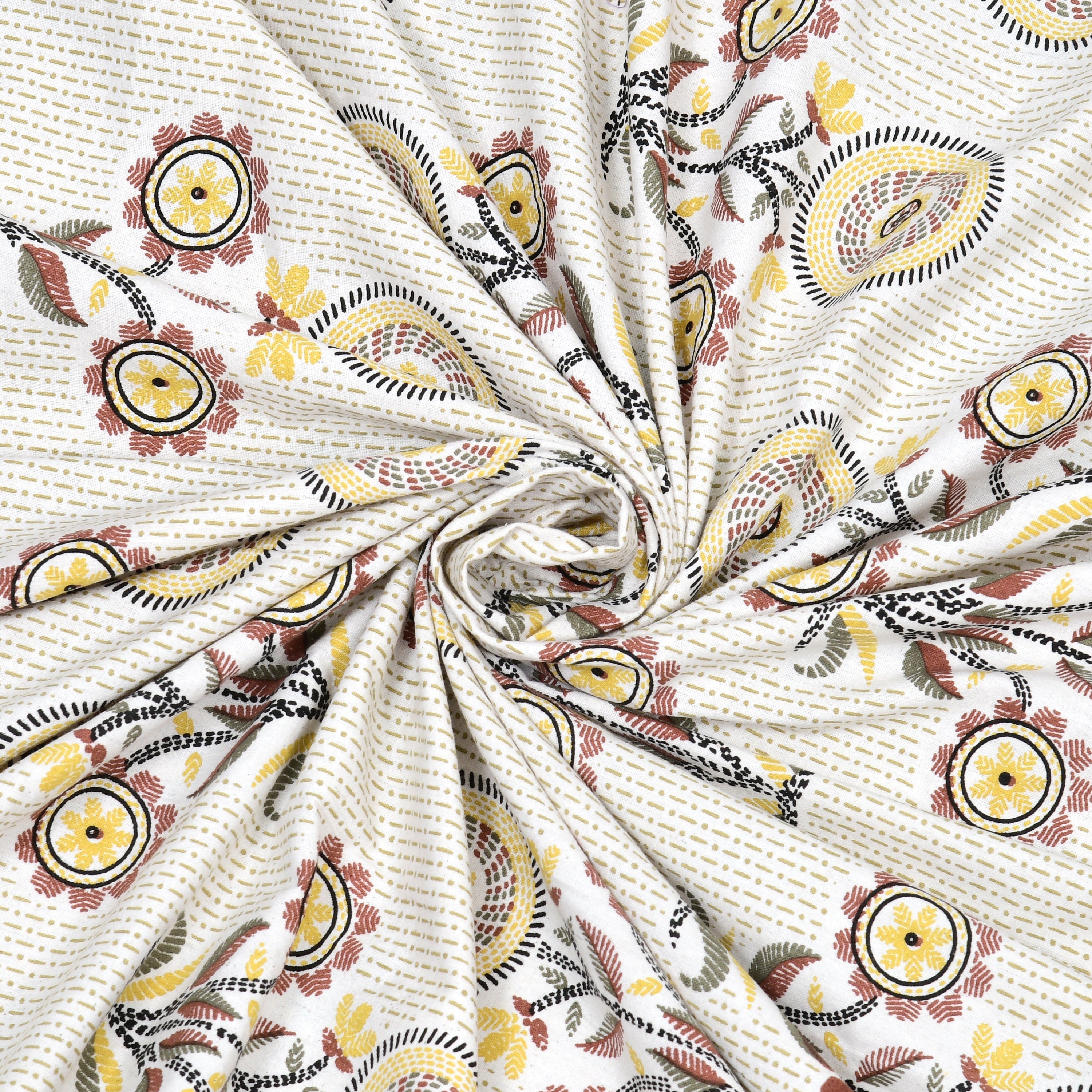 250 TC Pure Cotton | Multicolor Traditional Jaipuri Prints | Premium Quality King Size Bedsheet with 2 Pillow Covers (90*108 Inch)