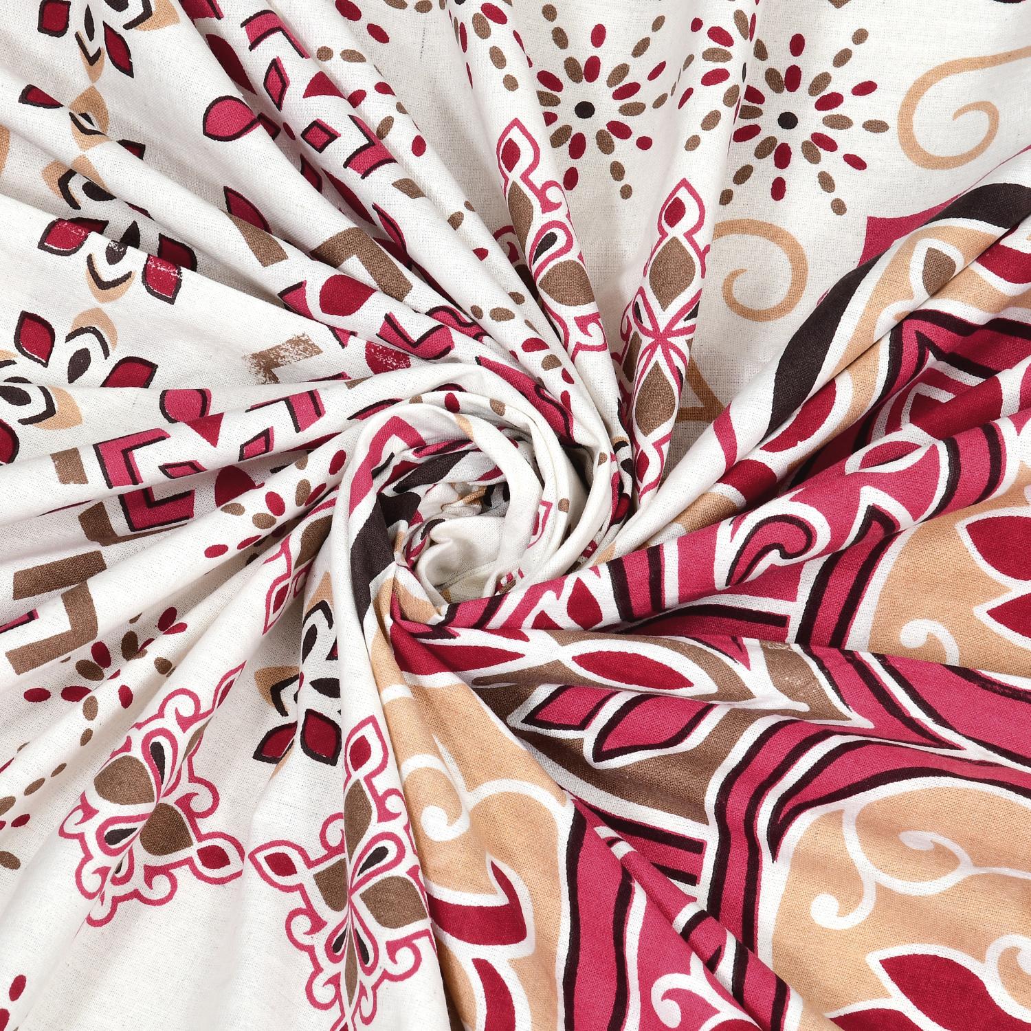 PHULKARI 90*108 Inch Premium Quality DOUBLE Bedsheet with 2 Pillow Covers (17*27 Inch)