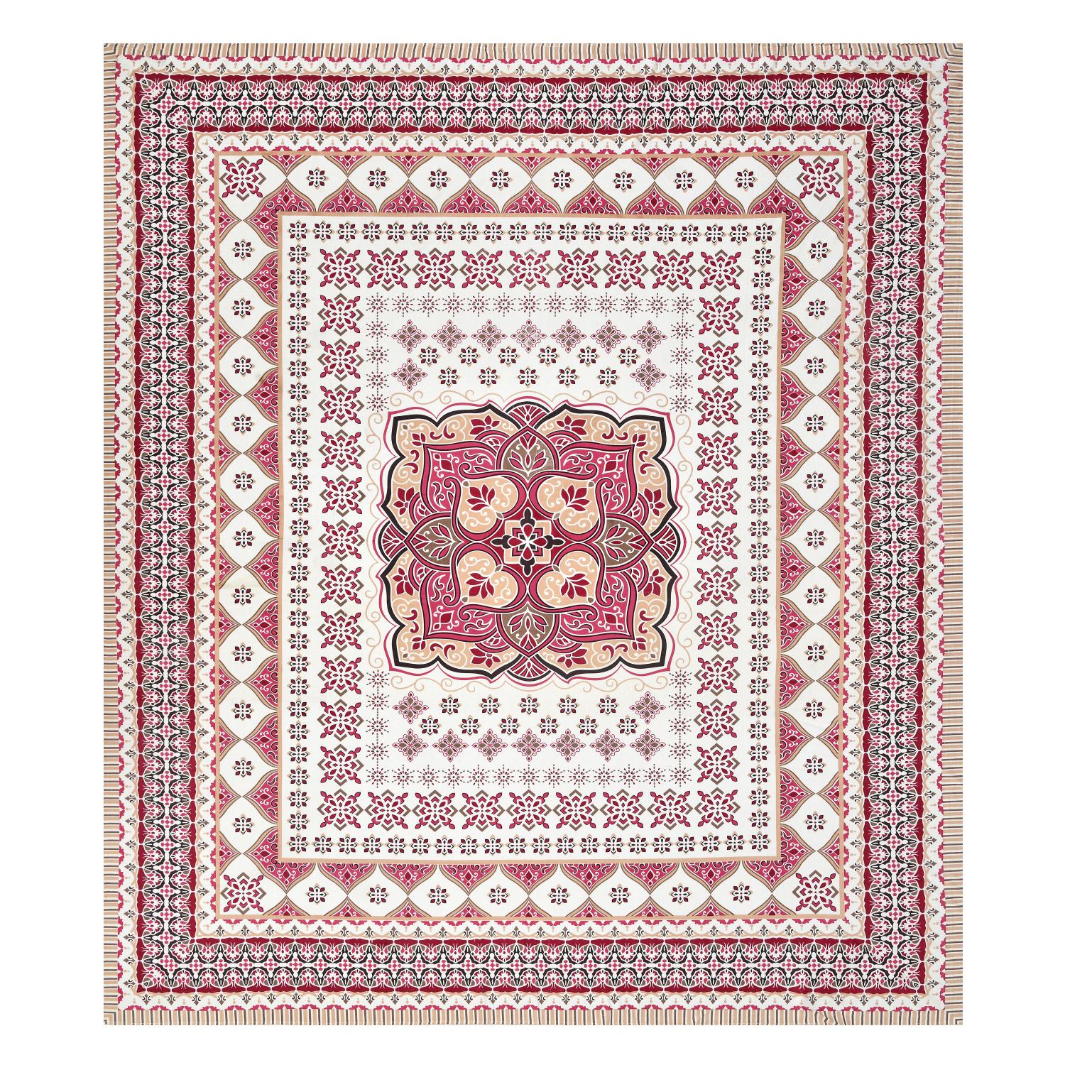 PHULKARI 90*108 Inch Premium Quality DOUBLE Bedsheet with 2 Pillow Covers (17*27 Inch)
