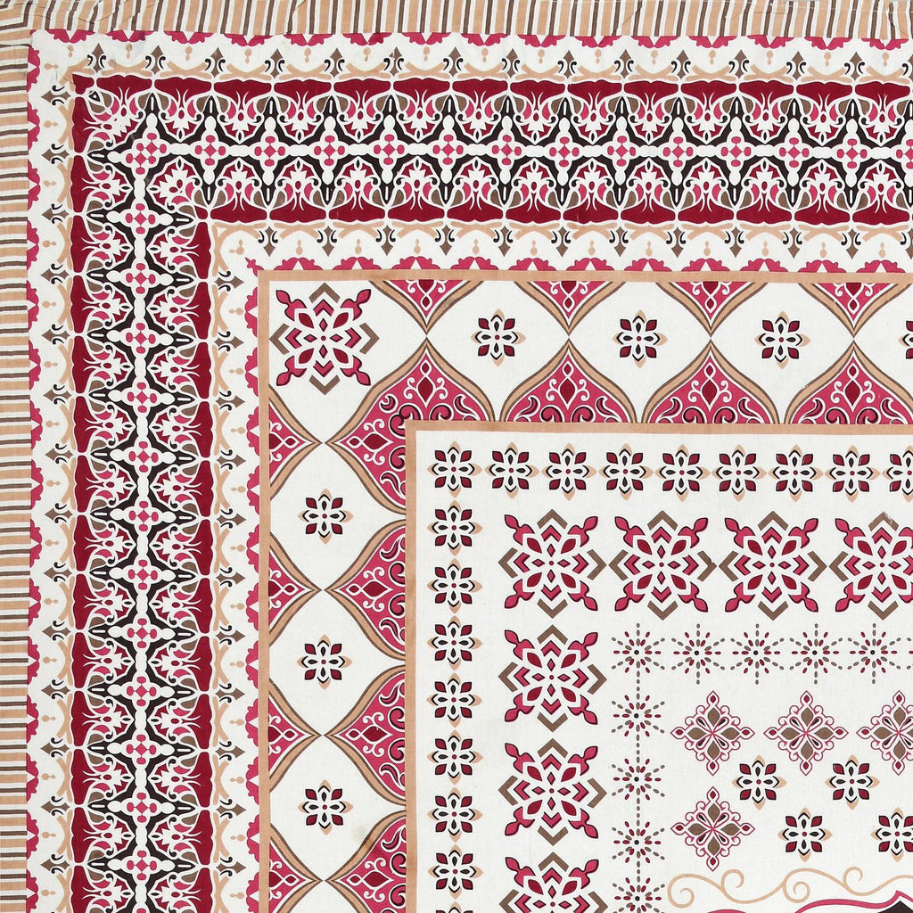 PHULKARI 90*108 Inch Premium Quality DOUBLE Bedsheet with 2 Pillow Covers (17*27 Inch)