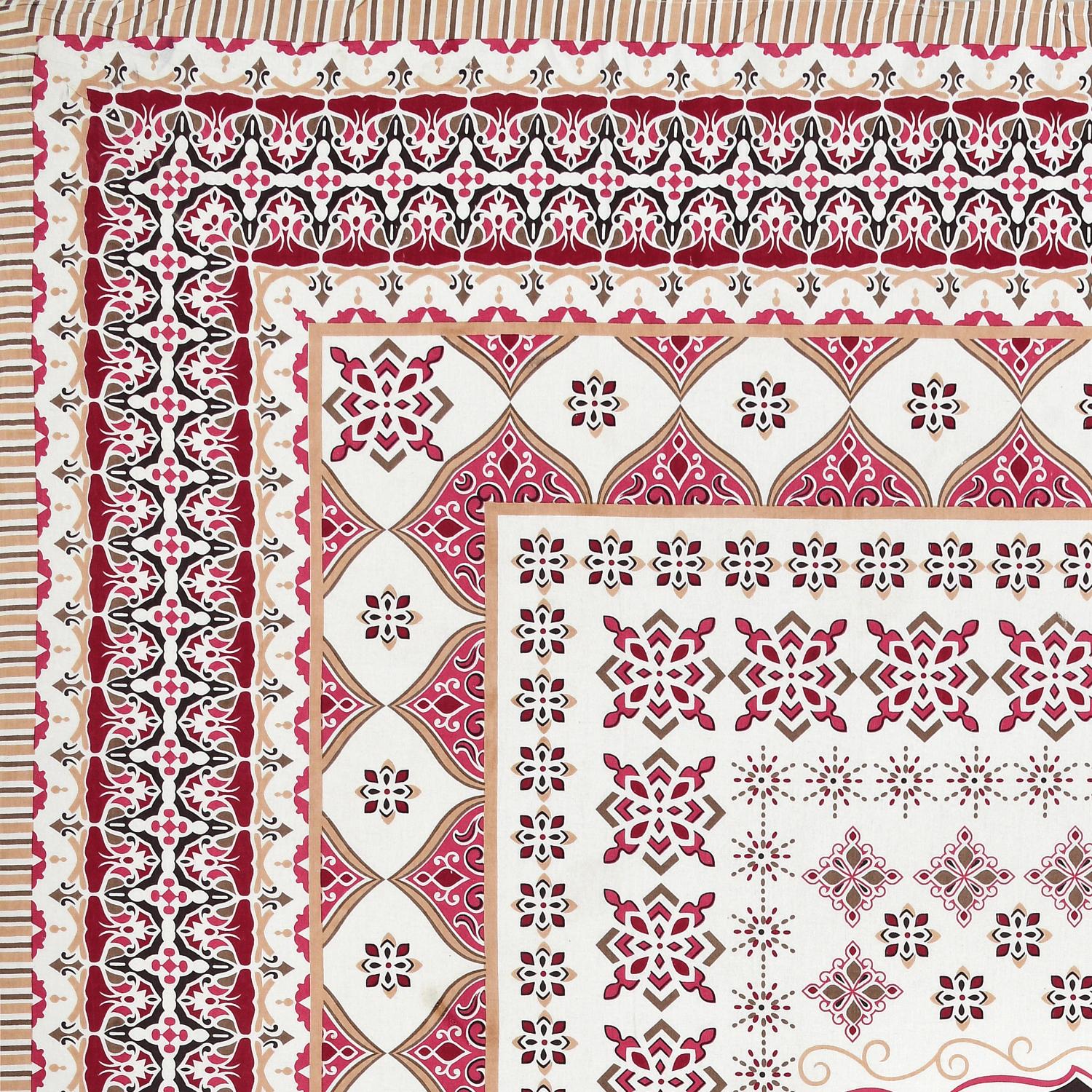 PHULKARI 90*108 Inch Premium Quality DOUBLE Bedsheet with 2 Pillow Covers (17*27 Inch)