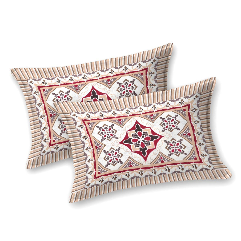PHULKARI 90*108 Inch Premium Quality DOUBLE Bedsheet with 2 Pillow Covers (17*27 Inch)