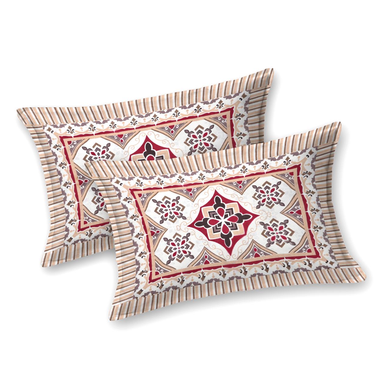 PHULKARI 90*108 Inch Premium Quality DOUBLE Bedsheet with 2 Pillow Covers (17*27 Inch)