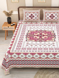 PHULKARI 90*108 Inch Premium Quality DOUBLE Bedsheet with 2 Pillow Covers (17*27 Inch)