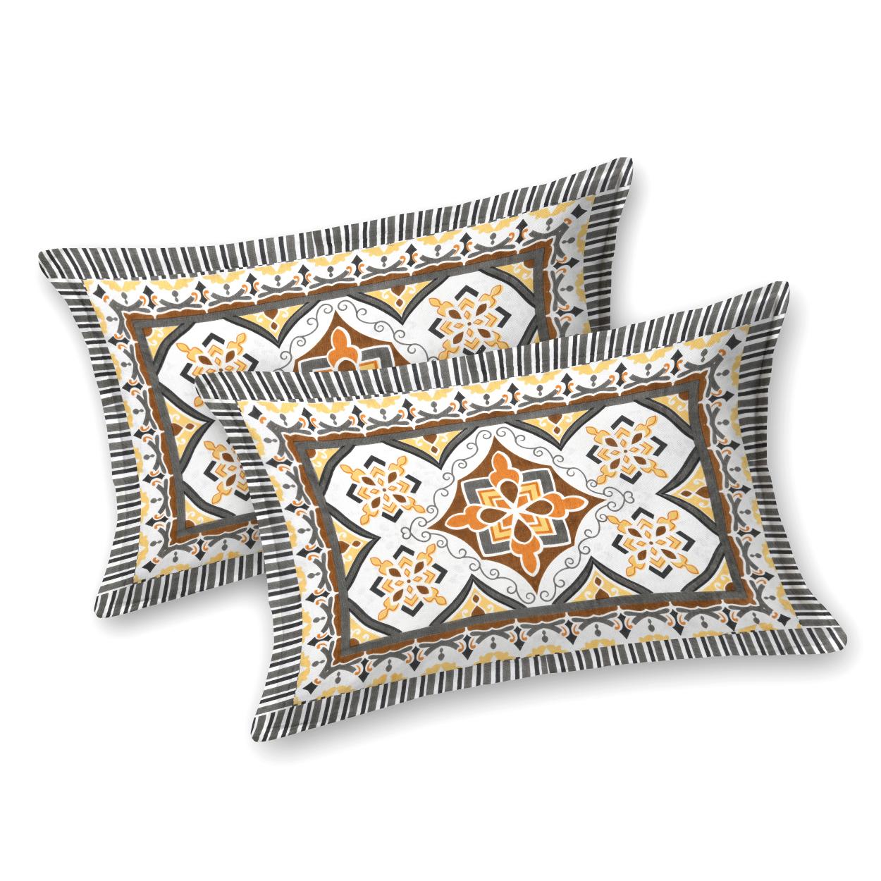 PHULKARI 90*108 Inch Premium Quality DOUBLE Bedsheet with 2 Pillow Covers (17*27 Inch)