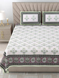 250 TC Pure Cotton | Multicolor Traditional Jaipuri Prints | Premium Quality King Size Bedsheet with 2 Pillow Covers (90*108 Inch)