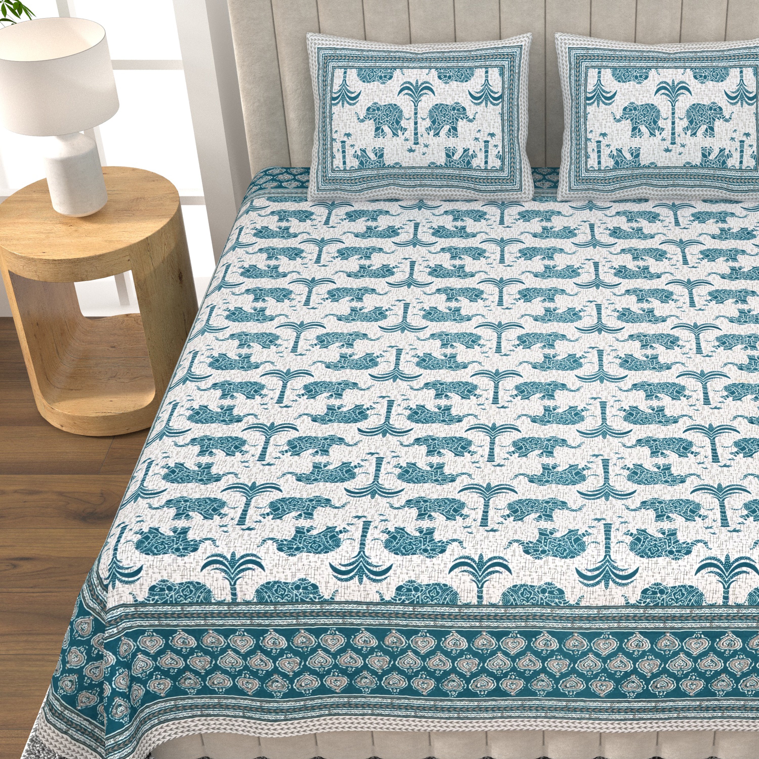 Elegance 90*108 Inch Premium Quality King Size Bedsheet with 2 Pillow Covers (17*27 Inch)