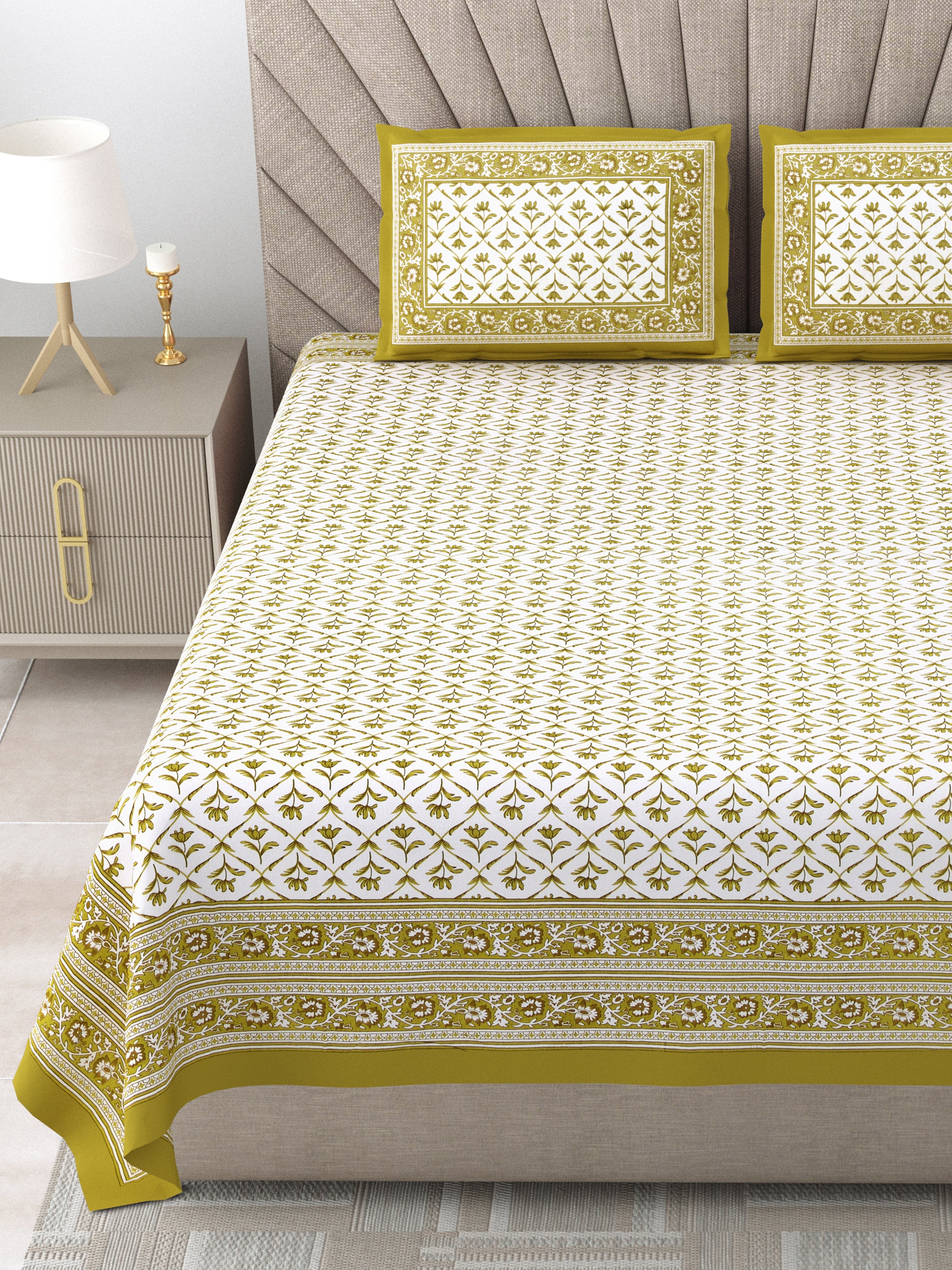 Elegance 90*108 Inch Premium Quality King Size Bedsheet with 2 Pillow Covers (17*27 Inch)