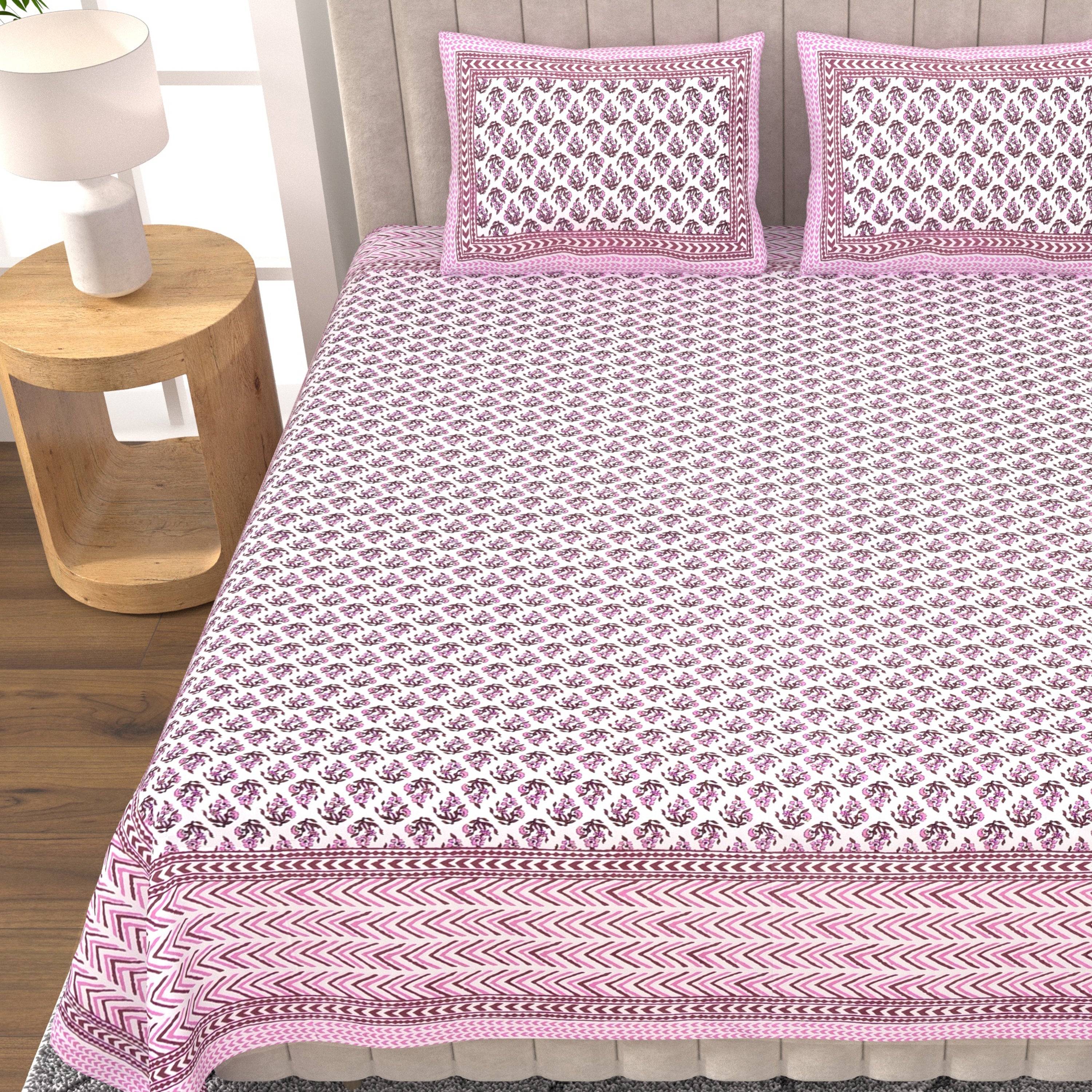 Elegance 90*108 Inch Premium Quality King Size Bedsheet with 2 Pillow Covers (17*27 Inch)