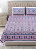 250 TC Pure Cotton | Multicolor Traditional Jaipuri Prints | Premium Quality King Size Bedsheet with 2 Pillow Covers (90*108 Inch)