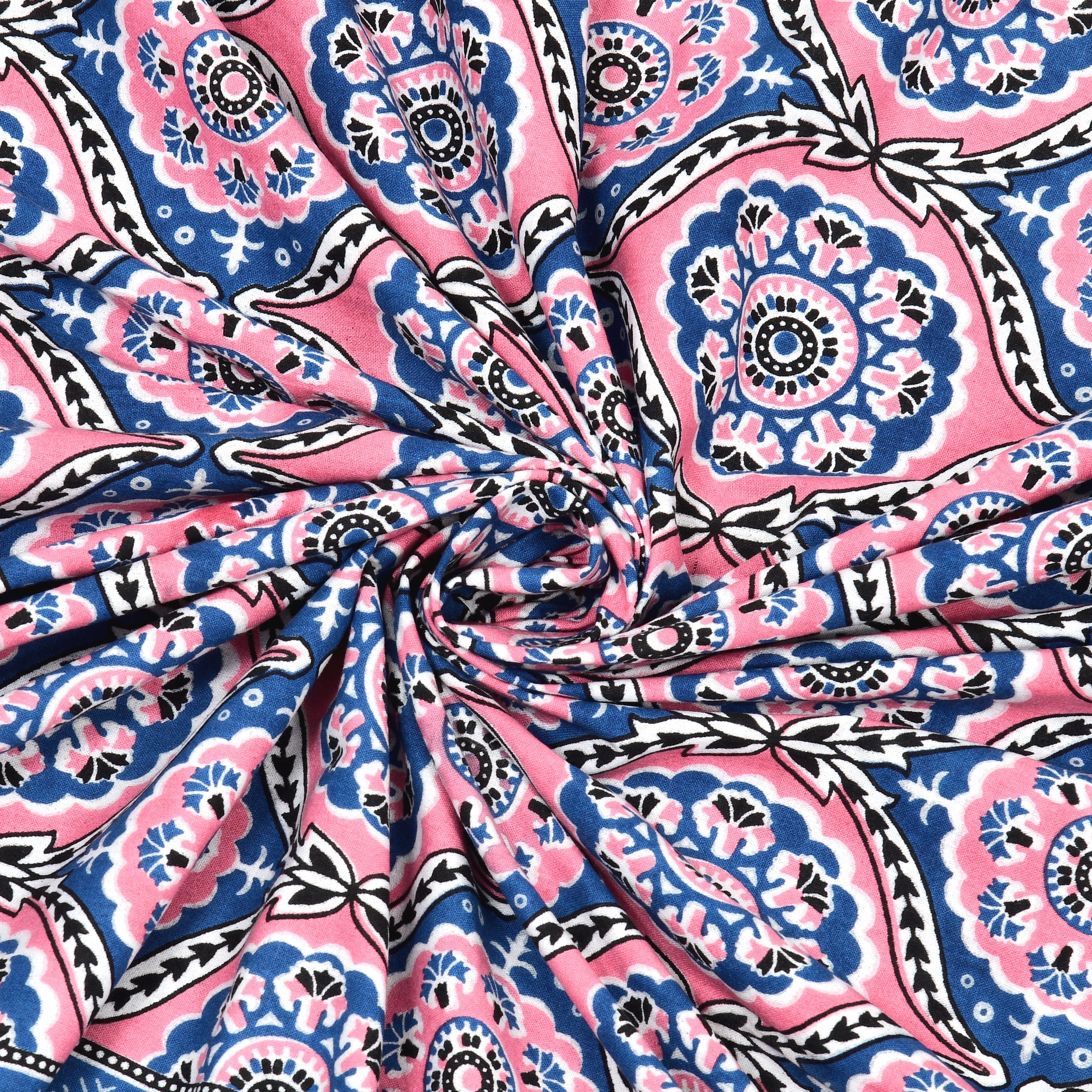 250 TC Pure Cotton | Multicolor Traditional Jaipuri Prints | Premium Quality King Size Bedsheet with 2 Pillow Covers (90*108 Inch)