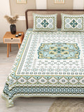 PHULKARI 90*108 Inch Premium Quality DOUBLE Bedsheet with 2 Pillow Covers (17*27 Inch)