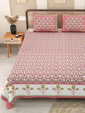 PHULKARI 90*108 Inch Premium Quality DOUBLE Bedsheet with 2 Pillow Covers (17*27 Inch)
