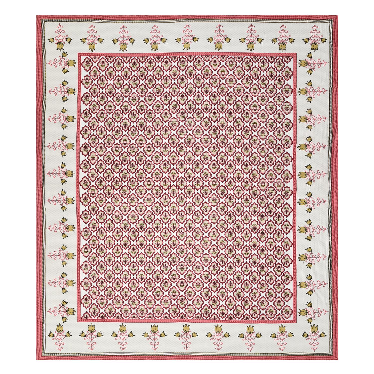 PHULKARI 90*108 Inch Premium Quality DOUBLE Bedsheet with 2 Pillow Covers (17*27 Inch)