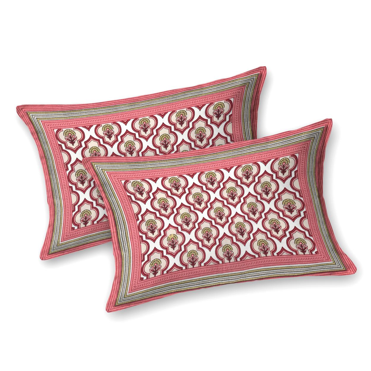 PHULKARI 90*108 Inch Premium Quality DOUBLE Bedsheet with 2 Pillow Covers (17*27 Inch)