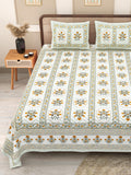 PHULKARI 90*108 Inch Premium Quality DOUBLE Bedsheet with 2 Pillow Covers (17*27 Inch)