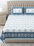 250 TC Pure Cotton | Multicolor Traditional Jaipuri Prints | Premium Quality King Size Bedsheet with 2 Pillow Covers (90*108 Inch)