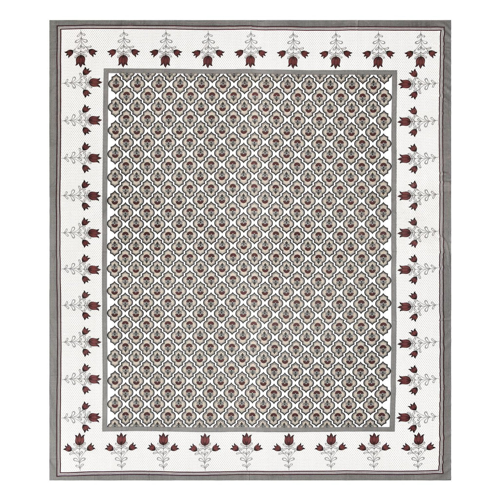 PHULKARI 90*108 Inch Premium Quality DOUBLE Bedsheet with 2 Pillow Covers (17*27 Inch)