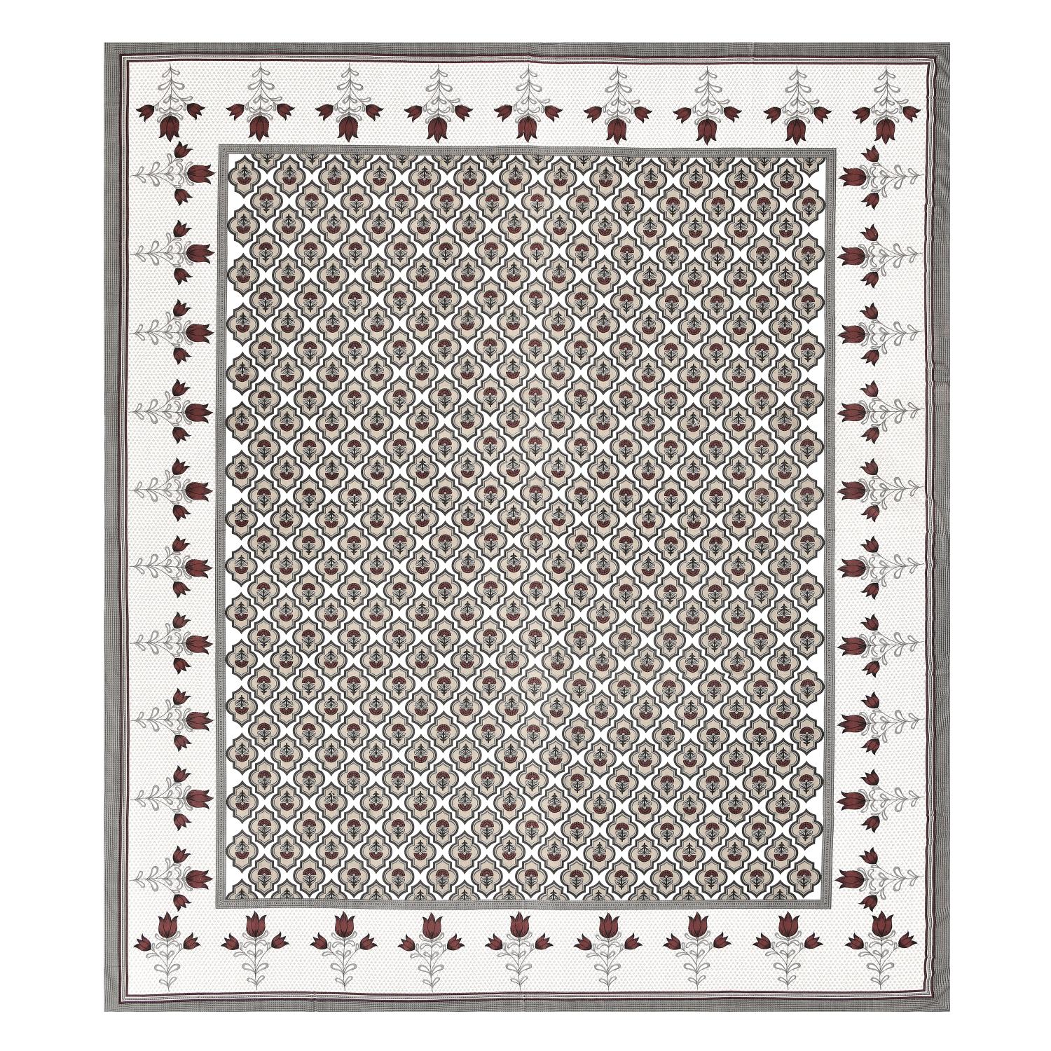 PHULKARI 90*108 Inch Premium Quality DOUBLE Bedsheet with 2 Pillow Covers (17*27 Inch)