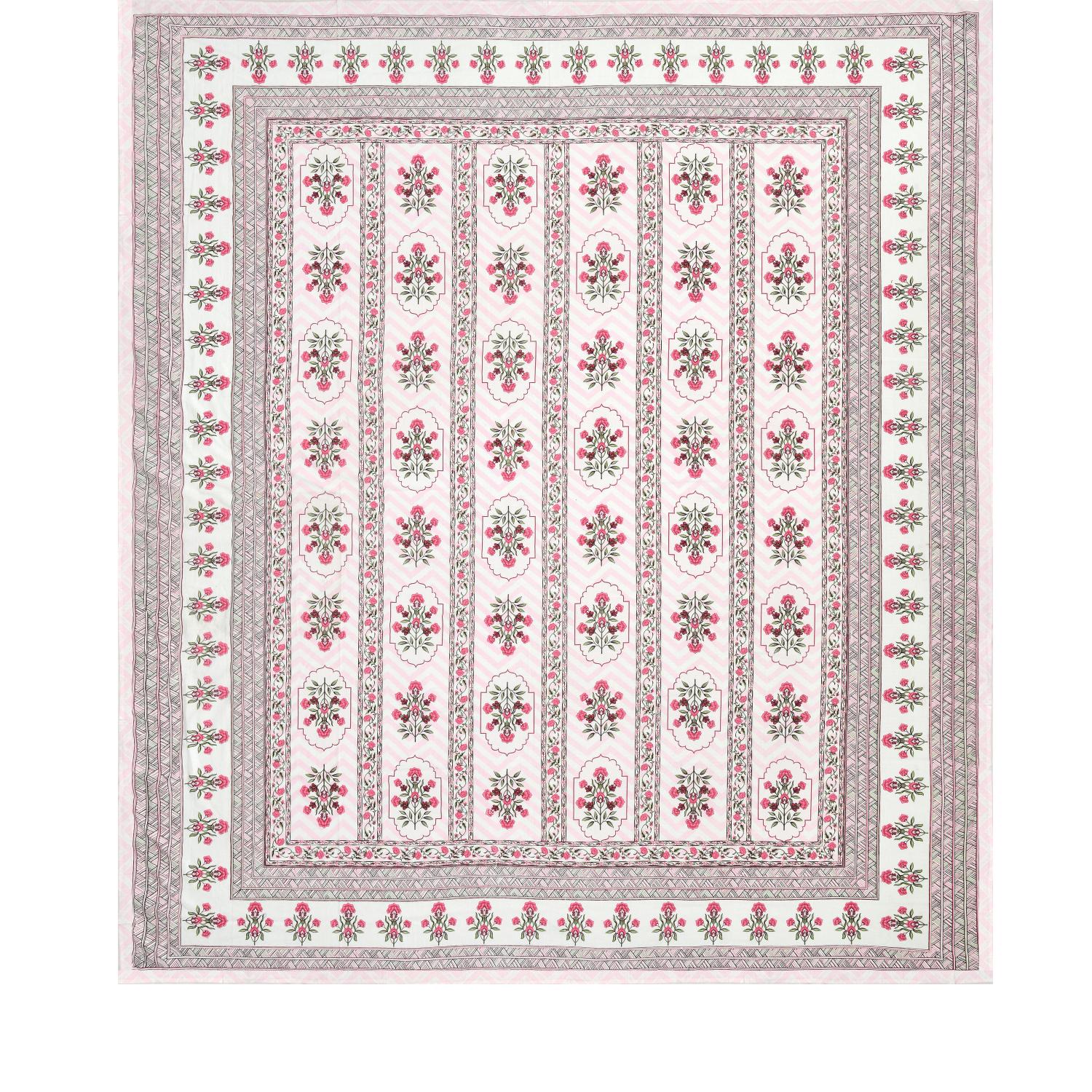 PHULKARI 90*108 Inch Premium Quality DOUBLE Bedsheet with 2 Pillow Covers (17*27 Inch)