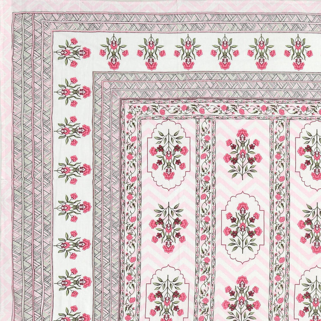 PHULKARI 90*108 Inch Premium Quality DOUBLE Bedsheet with 2 Pillow Covers (17*27 Inch)