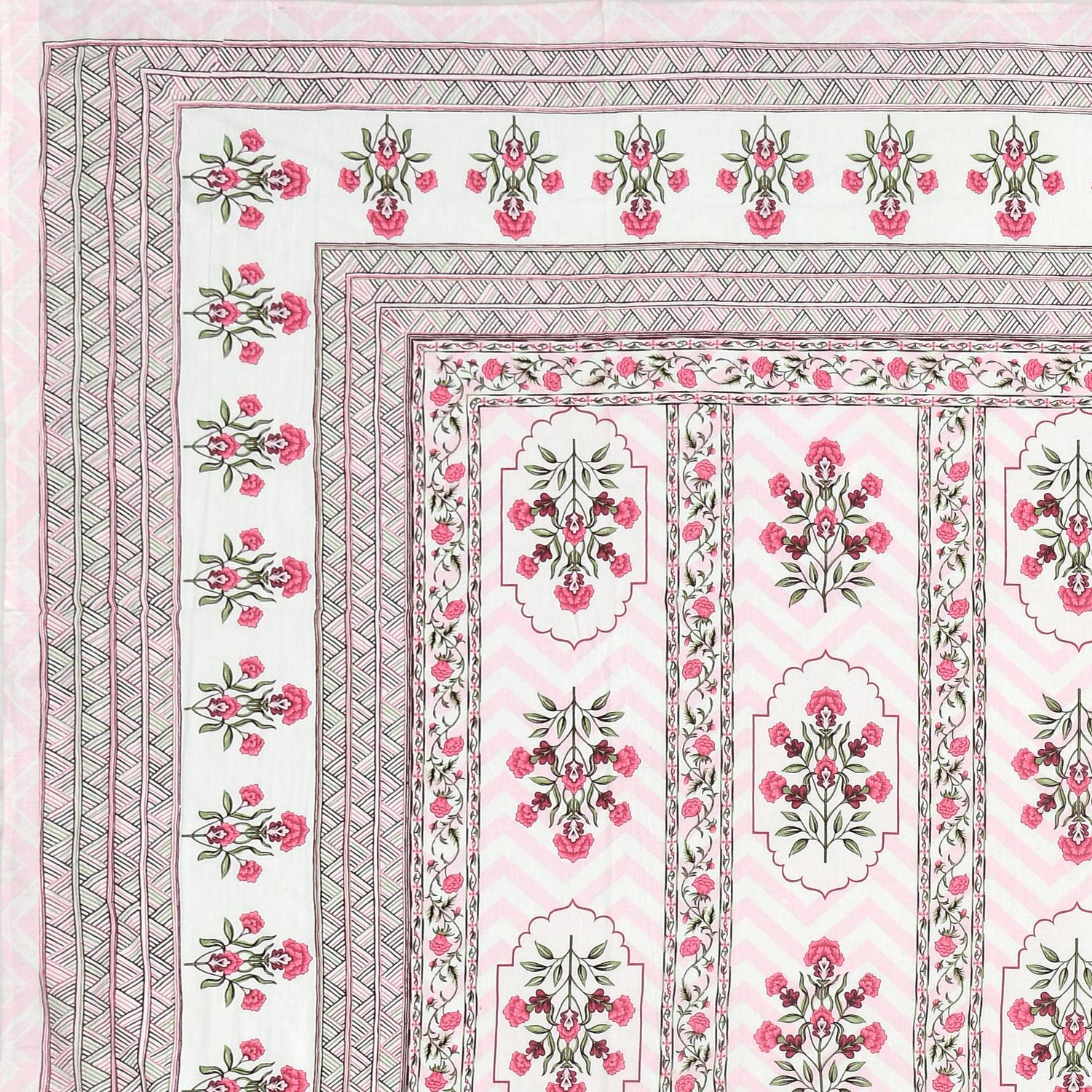 PHULKARI 90*108 Inch Premium Quality DOUBLE Bedsheet with 2 Pillow Covers (17*27 Inch)