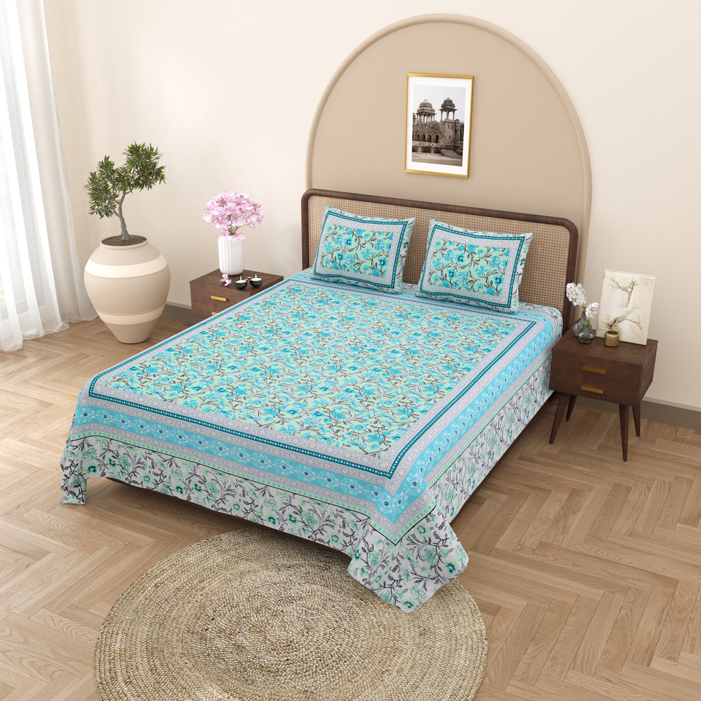 Elegance 90*108 Inch Premium Quality King Size Bedsheet with 2 Pillow Covers (17*27 Inch)