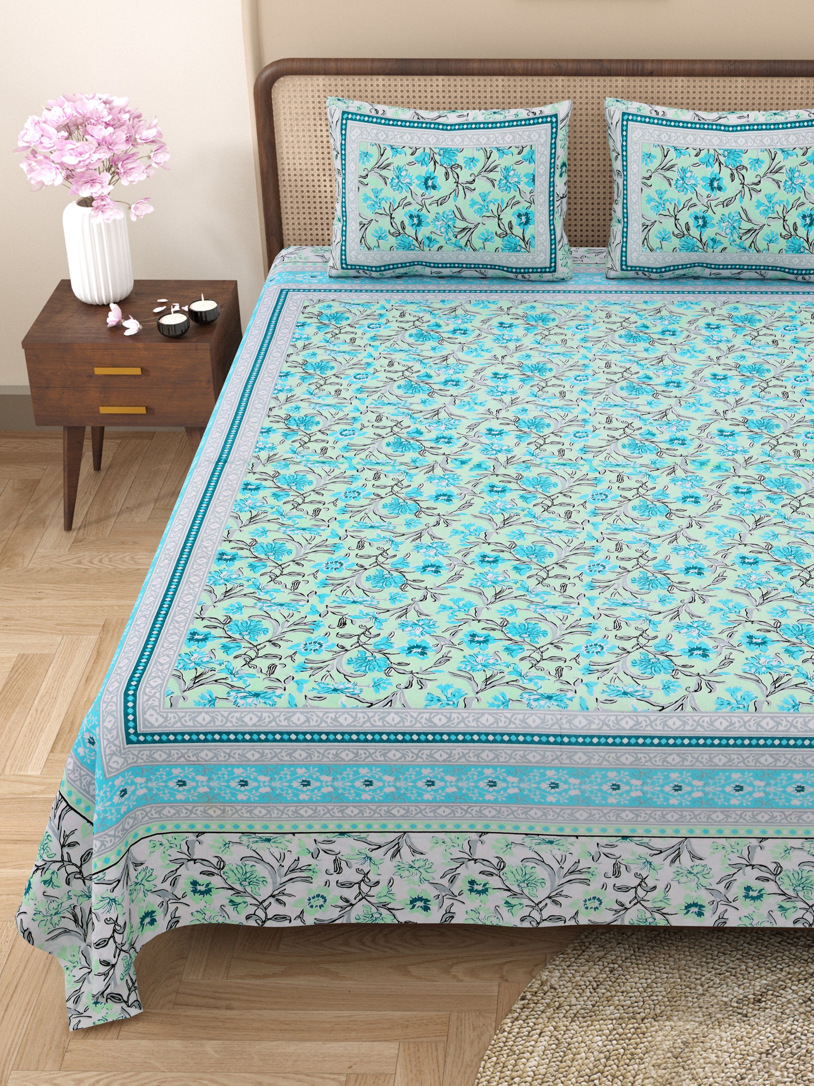 Elegance 90*108 Inch Premium Quality King Size Bedsheet with 2 Pillow Covers (17*27 Inch)