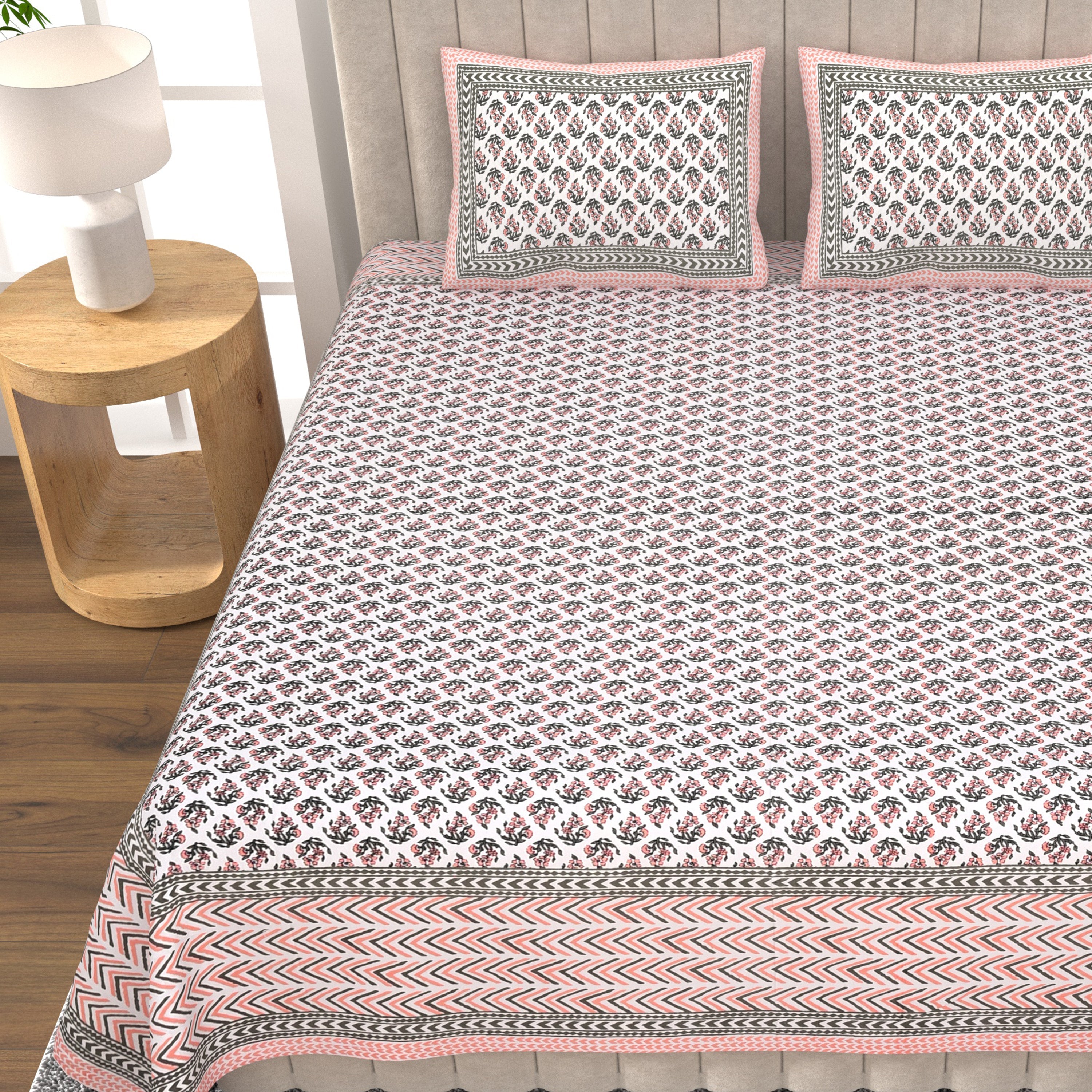 Elegance 90*108 Inch Premium Quality King Size Bedsheet with 2 Pillow Covers (17*27 Inch)