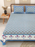 PHULKARI 90*108 Inch Premium Quality DOUBLE Bedsheet with 2 Pillow Covers (17*27 Inch)