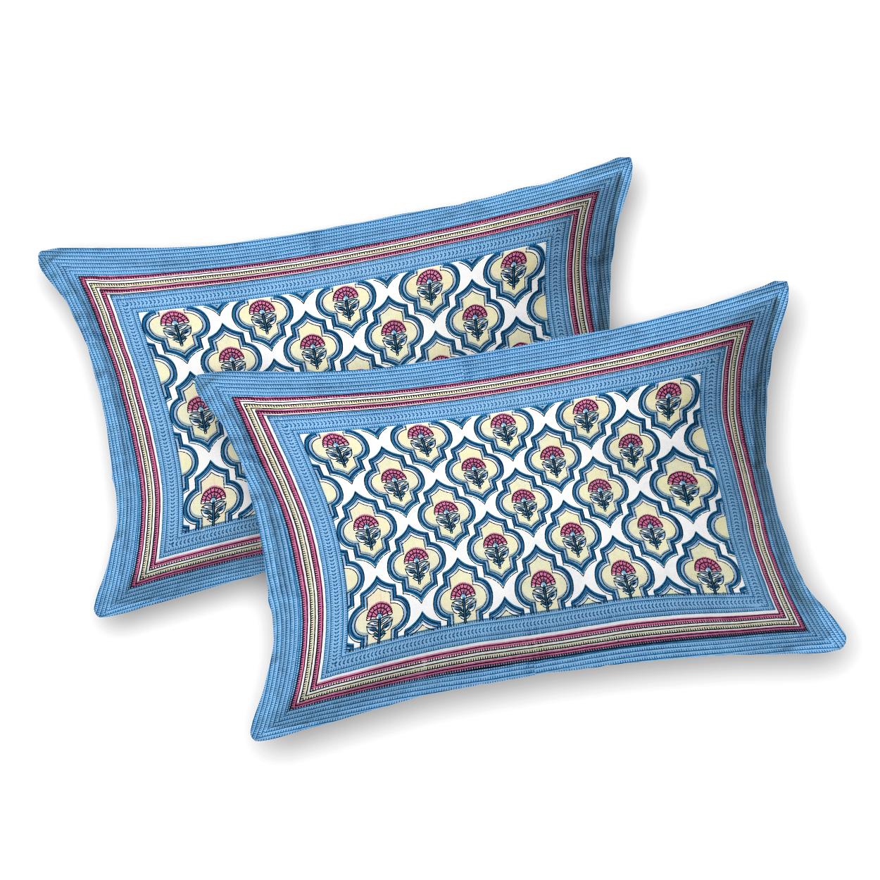 PHULKARI 90*108 Inch Premium Quality DOUBLE Bedsheet with 2 Pillow Covers (17*27 Inch)
