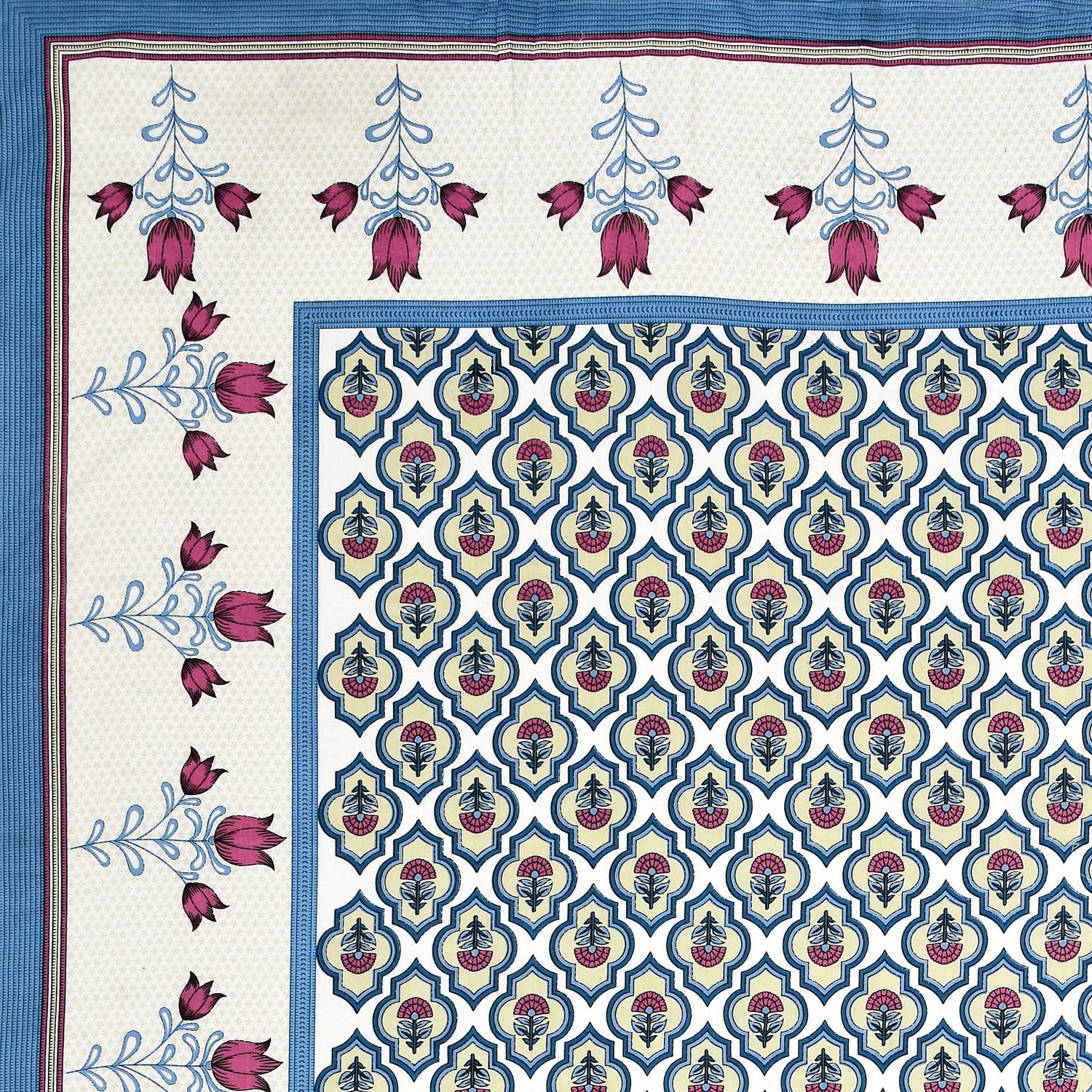 PHULKARI 90*108 Inch Premium Quality DOUBLE Bedsheet with 2 Pillow Covers (17*27 Inch)