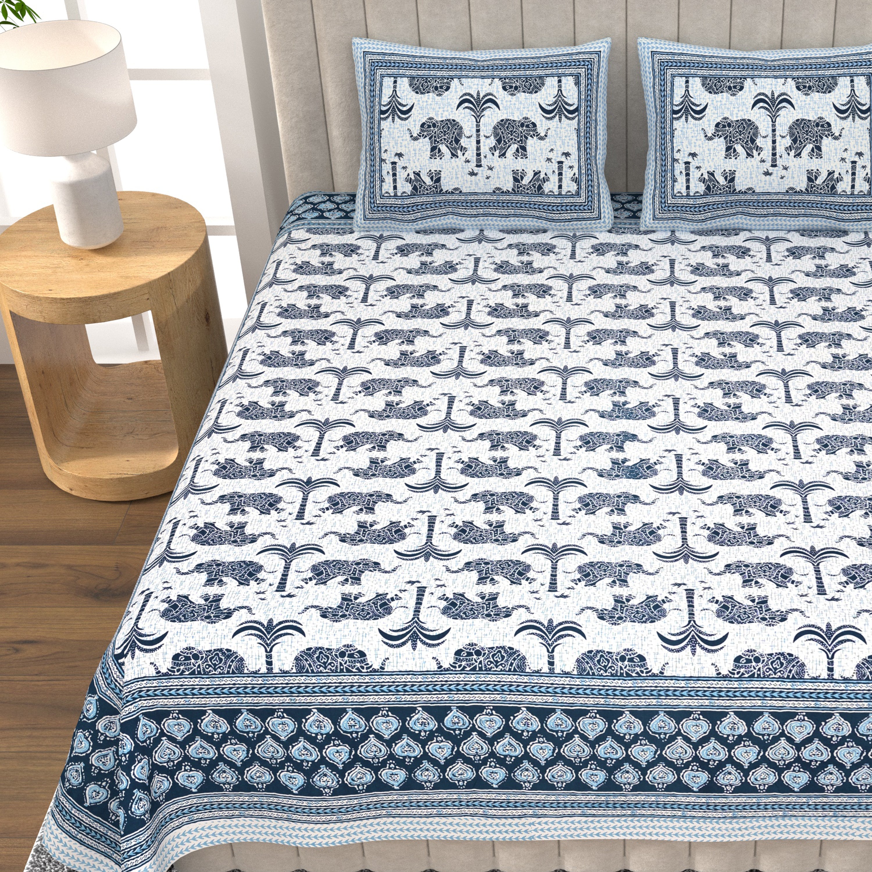 Elegance 90*108 Inch Premium Quality King Size Bedsheet with 2 Pillow Covers (17*27 Inch)